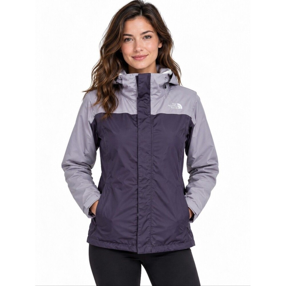 The North Face Purple Lightweight Water Resistant Hooded fleece lined triclimate